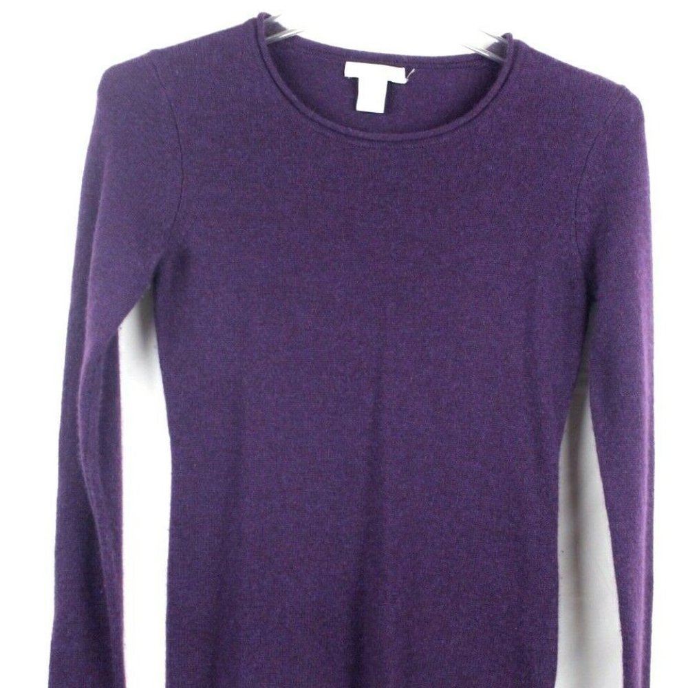 tweeds xs purple crew neck cashmere sweater